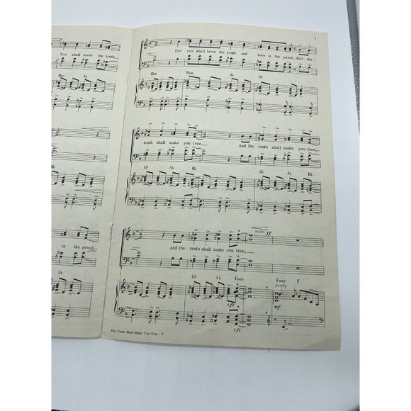 Broadman Choral Music The Truth Shall Make You Free 4565-36 Sheet Music 1972 - Picture 4 of 5